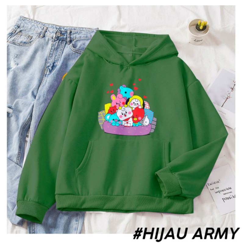 SWEATER HOODIE WANITA BT21 FAMILY-6