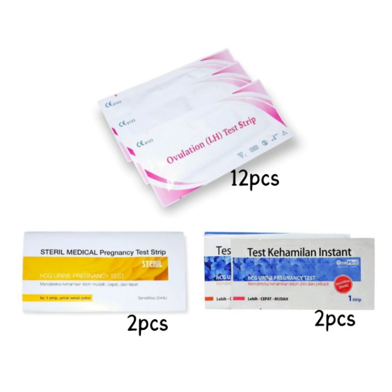 12pcs Ovulation LH Test Strip 4pcs Tes Hamil Strip