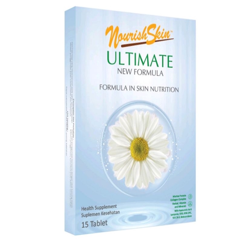 Nourish Skin Ultimate NEW Formula isi 15 30 Tablet  / No Kerutan / Kulit Kencang, stok ready sesuai diskripsi