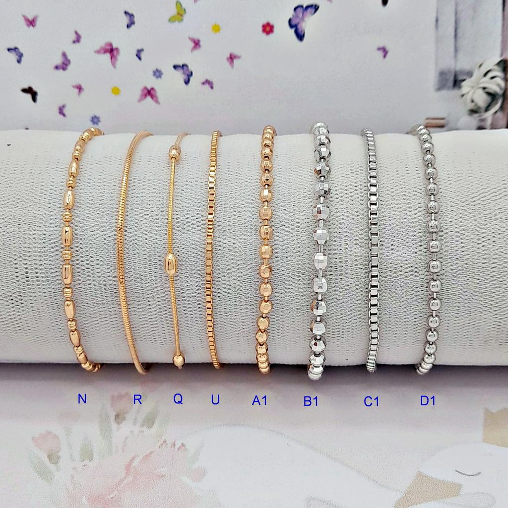 Gelang Tangan Rhodium Wanita Premium RINN Jewelry Lux Xuping Asli Kualitas Lapis Emas Silver Putih - BB169