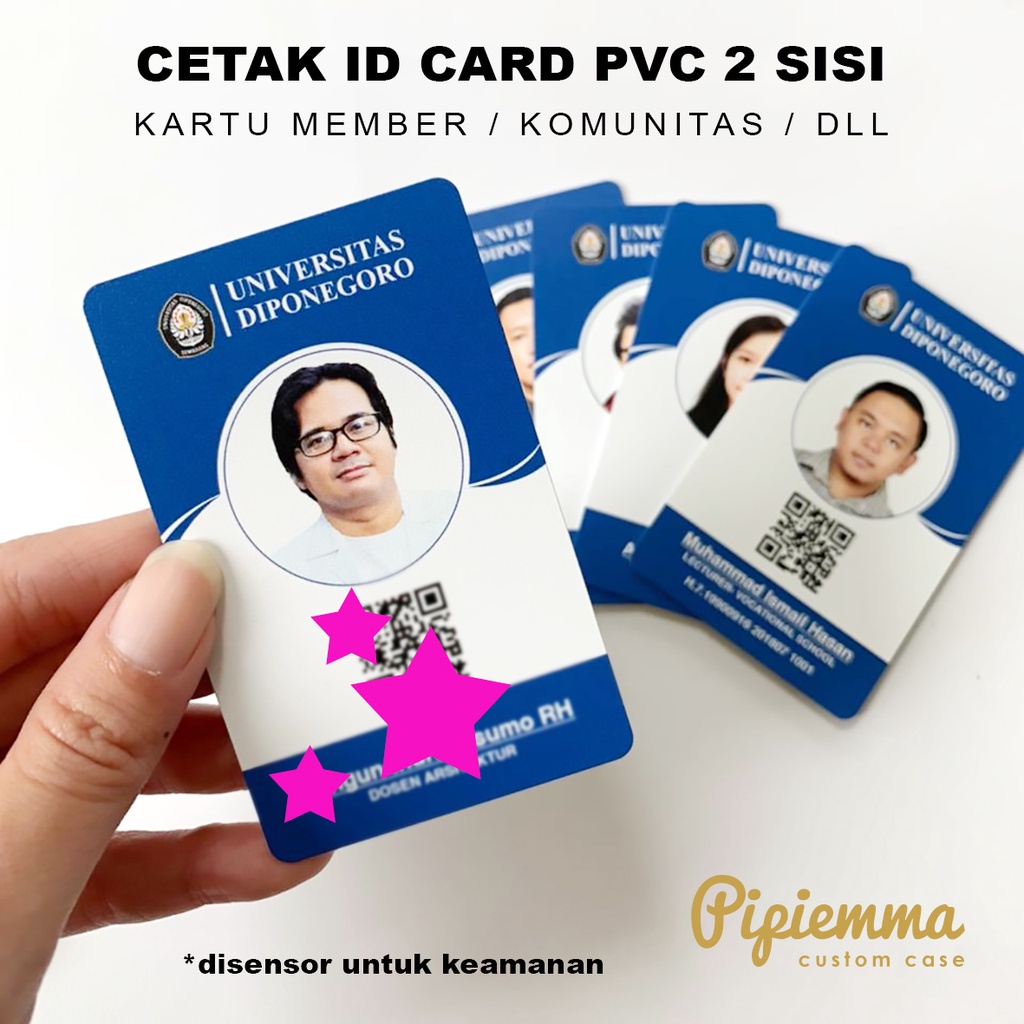 Kartu ID CARD PVC 2 sisi cetak bolak balik bisa satuan UV PRINT Member Card Komunitas Kartu Souvenir