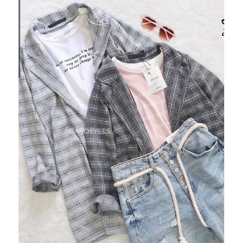 Blazer Kerah Wanita Kotak / Blazer Wanita Panjang / Blazer Import Bahan Nyaman