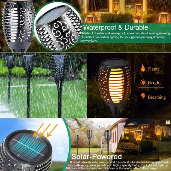 Lampu Obor Taman Lampu Api Solar Tenaga Surya 33 LED Outdoor Tahan Air