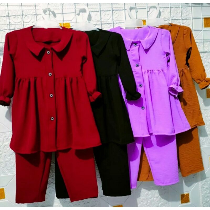 setelan anak perempuan crinkle premium VIONA 1-12 tahun/setelan anak tanggung crinkle termurah/busan