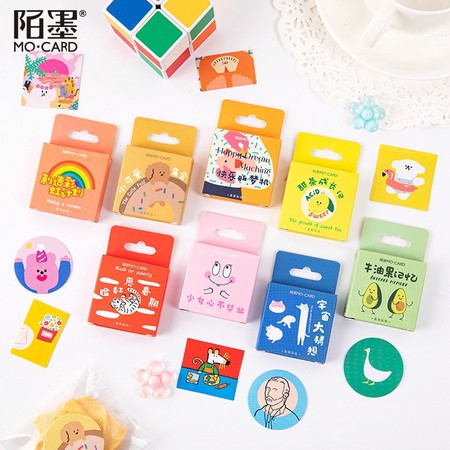 

HI096 Stiker Deco Boks 45pcs Avocado Lemon Donat Jurnal Scrapbook
