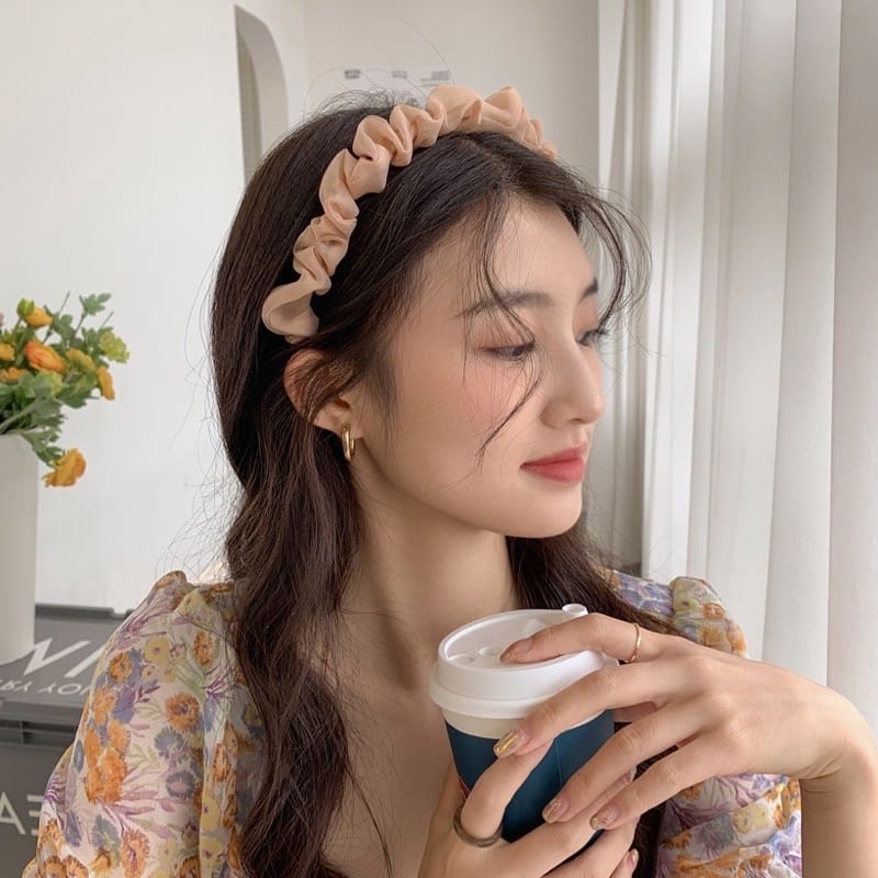 Bando Scrunchie Transparant Korea Serut Headband Bandana Polos Wanita Tmall88