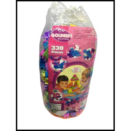 Mainan Blok Lego Block Goldkids Balok Isi 330 Pcs