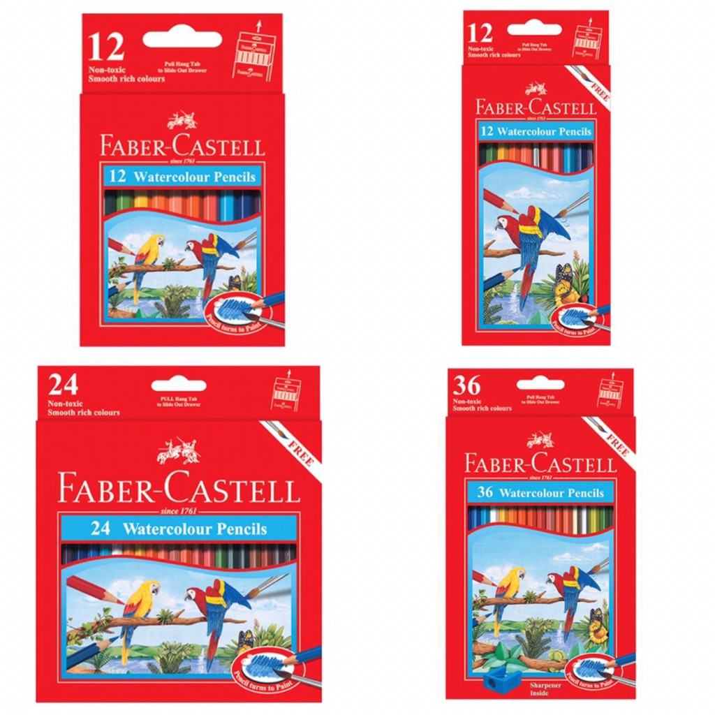 

[FABER CASTELL] Pensil Warna / Watercolour Pencil (Isi 12 / 24 / 36 / 48)