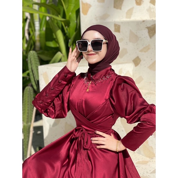 Asiyah Dress || Bridesmaid || Gaun Polos || Dress Maternity || Gaun Pesta