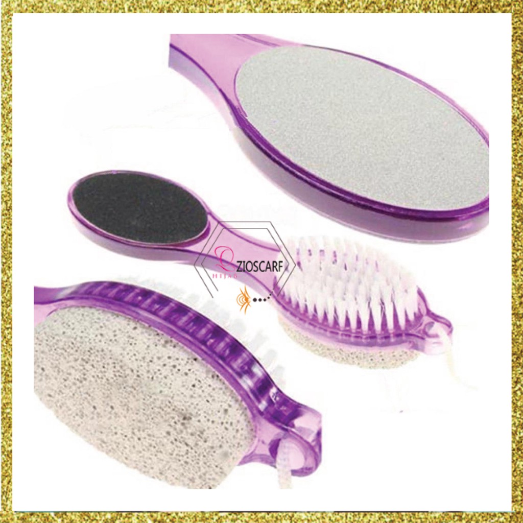 Pedicure Brush 4 in 1/ Sikat Kaki 4 In 1 Batu Apung Praktis Pedicure warna random mx1027 zio