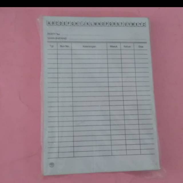 

Kartu stock Barang uk.kecil-APLLE warna Putih