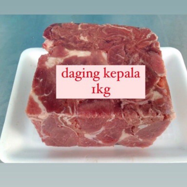 

daging kepala sapi head meat 1kg fresh frozen