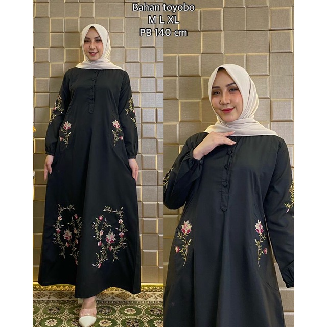 Gamis ridd bordir premium / Gamis toyobo / Gamis dewasa / Fashion muslim terbaru / Gamis bordir / Ga