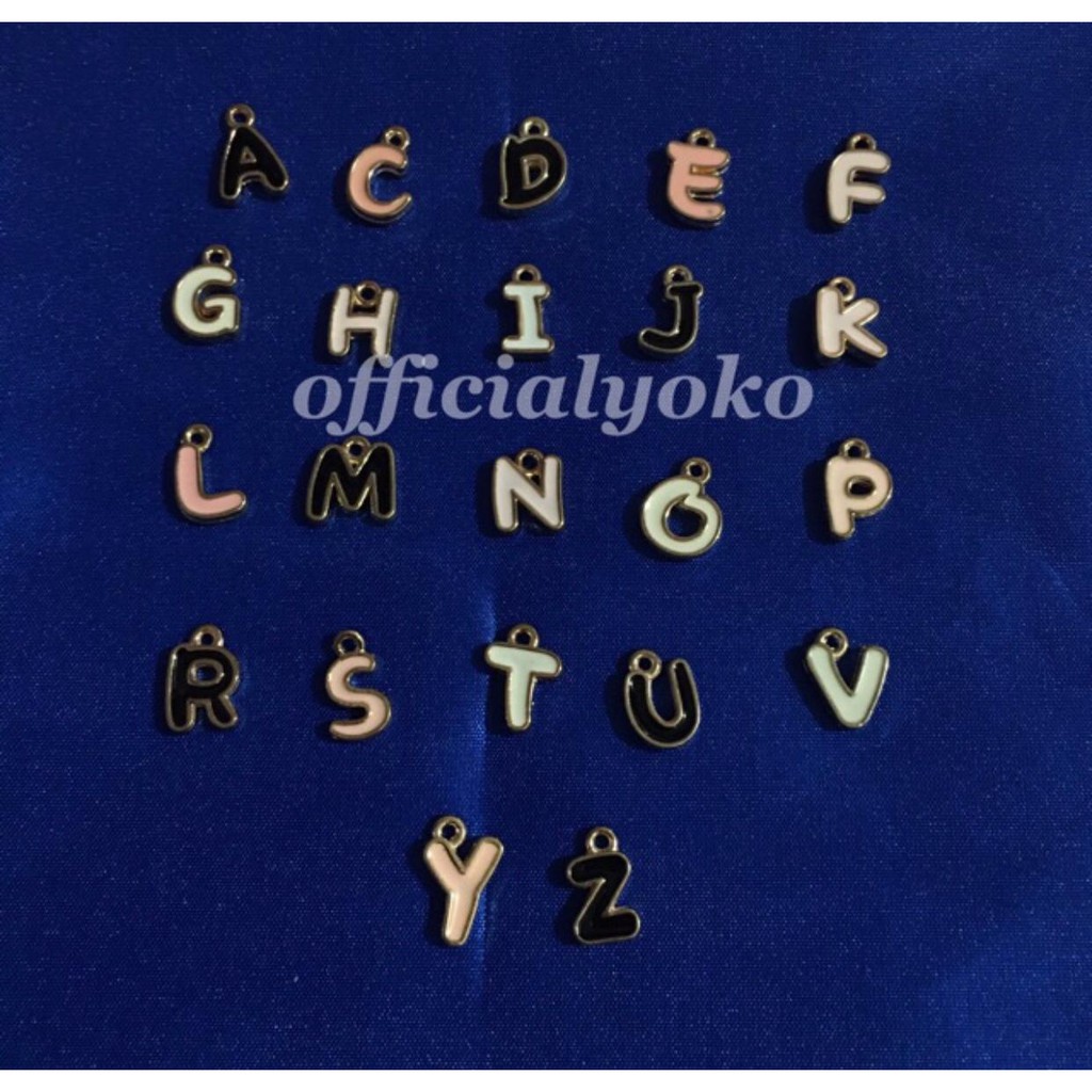 Charm Huruf / Pendant Huruf jual per pcs - pilih huruf (MOHON BACA DESKRIPSI)