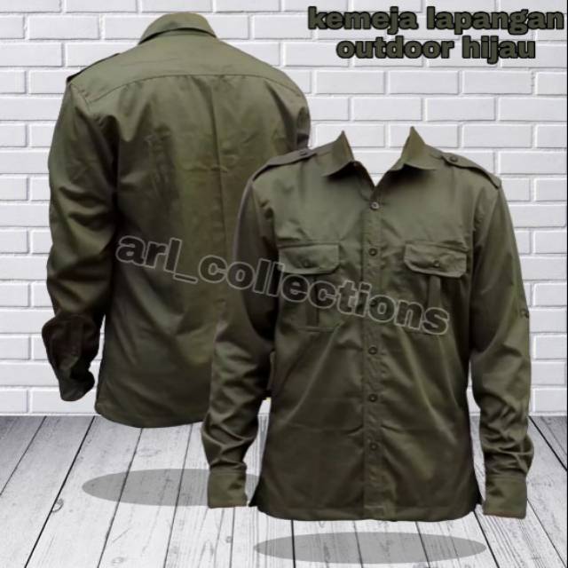 kemeja lapangan outdoor tactical/kemeja dinas PDL hijau/kemeja pria panjang army