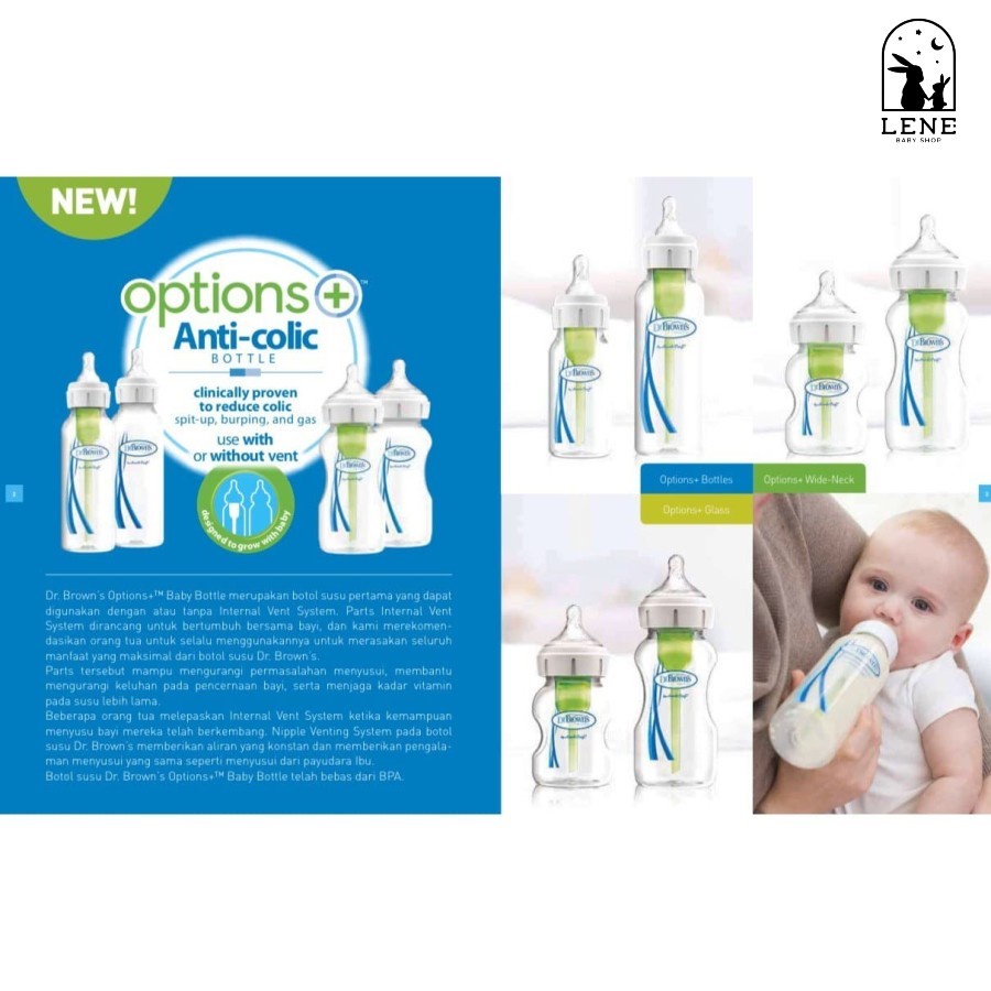 Dr. Brown's Narrow Neck Options+ Baby Bottle 120ml - 2 Pack / Botol Susu Bayi DrBrown