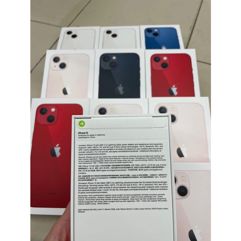 [ORI} iPhone 13 Mini Resmi Indonesia 512GB 256GB 128GB Black White Pink Red Blue Green, BNIB not second
