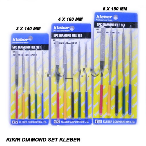 Kikir Diamond File Set 14 cm 5pc Merk KLEBER