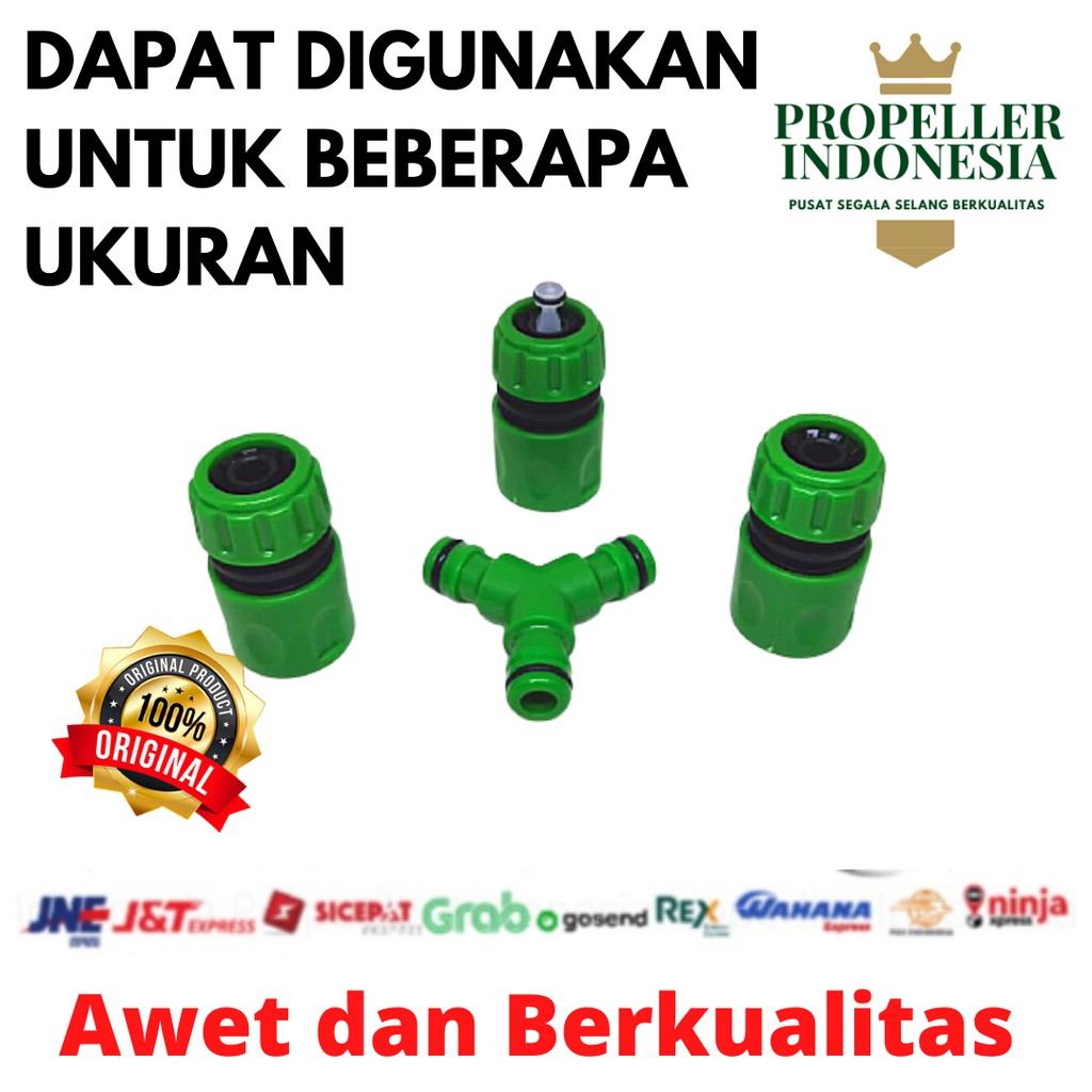 Sambungan Selang Air Paket Quick Connector Selang Konektor Y / Segitiga 1/2inch dan 5/8inch