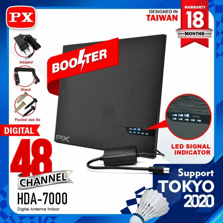 PX HDA-7000 Antena TV Digital Analog Booster Indoor - Garansi Resmi PX