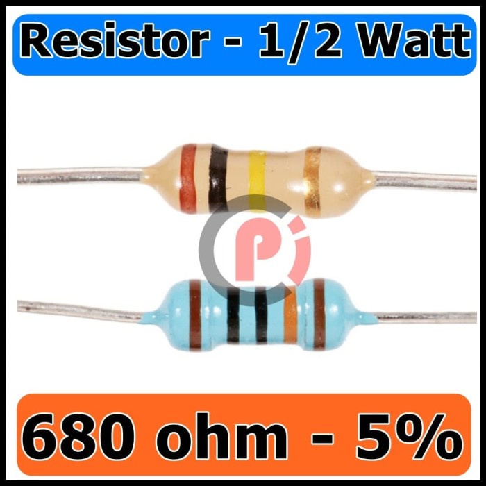 Resistor 10 Pcs 680 ohm 5% 1/2W Resistor Carbon Film