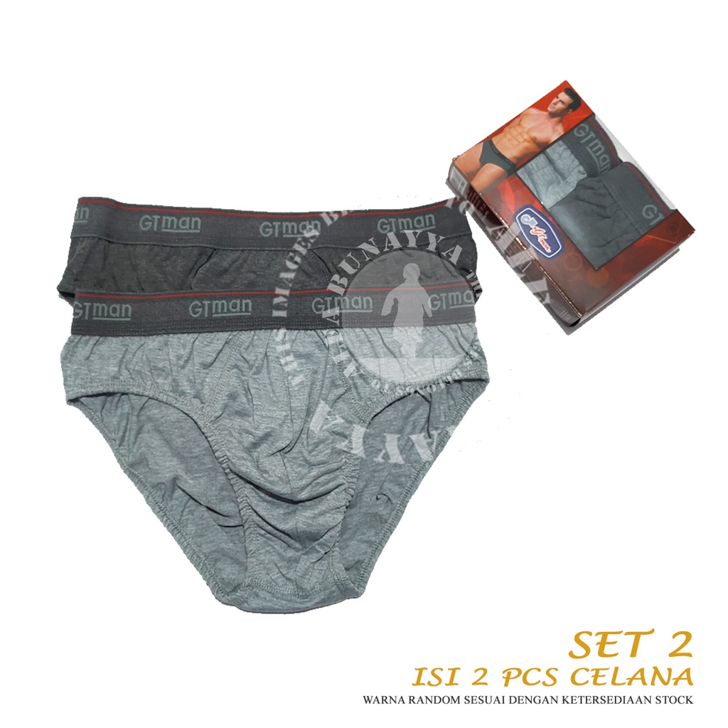 2 Pcs Celana Dalam Pria Dewasa GT Man GTM 01 CD Underwear 100% Katun