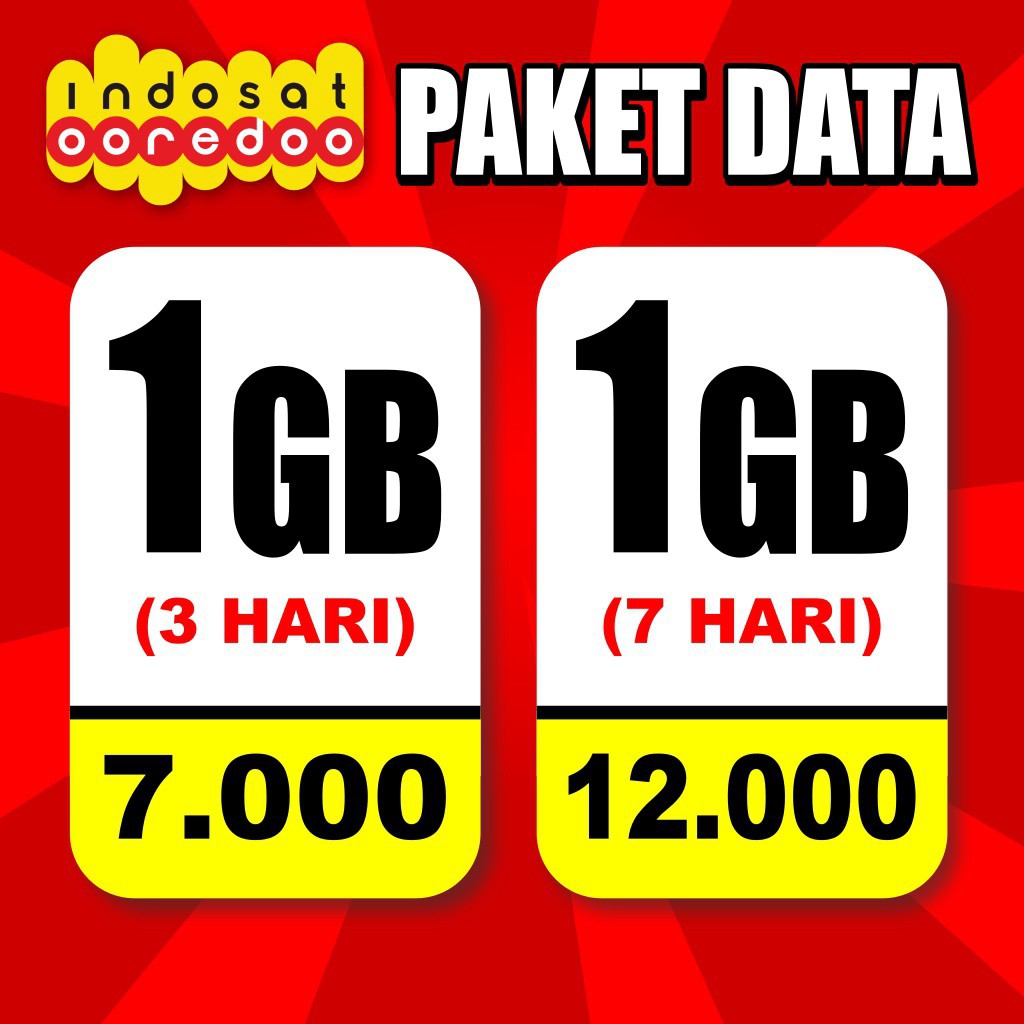 Promo Paket Data Kouta internet Indosat Yellow 1GB