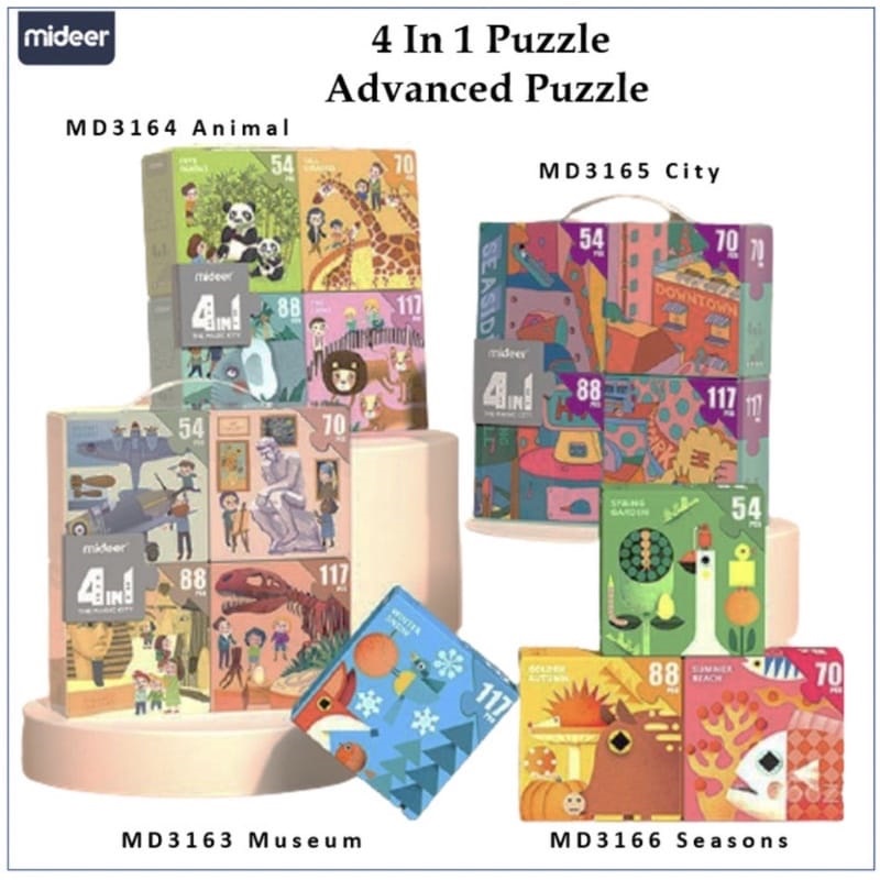 4 in 1 Mideer Puzzle Advanced Set / Jigsaw