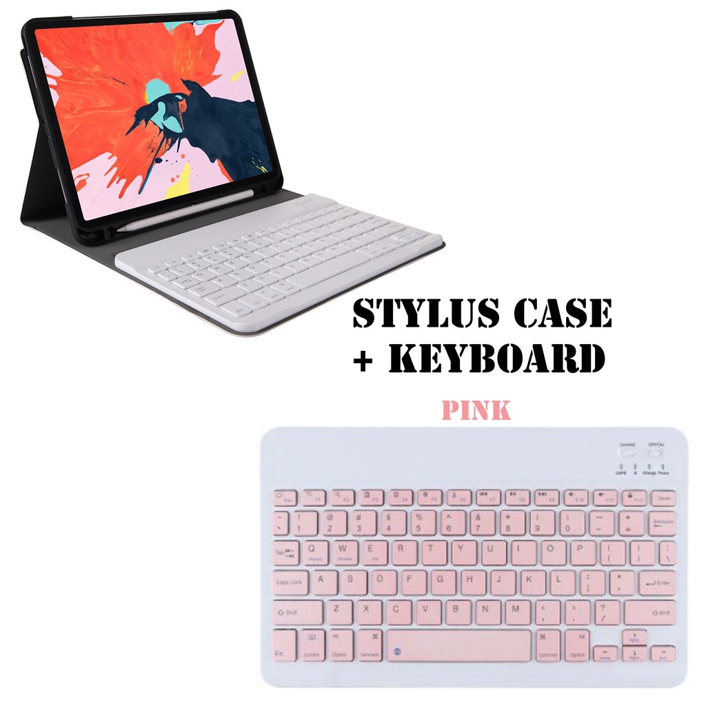 Samsung Tab S7+ S7 Plus T970  S7 FE 5G T736 PAKET SUPER LENGKAP Keyboard + Sarung + Mouse Bluetooth Book Case FS Smart Cover + Keyboard