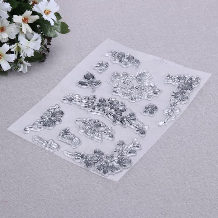 Clear Stamp (Stempel Transparan/Bening) - Rose Forever Pattern