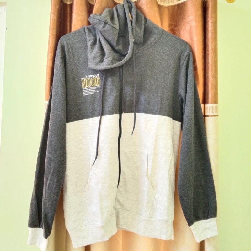 Jaket Hoodie original Nevada XL abu putih