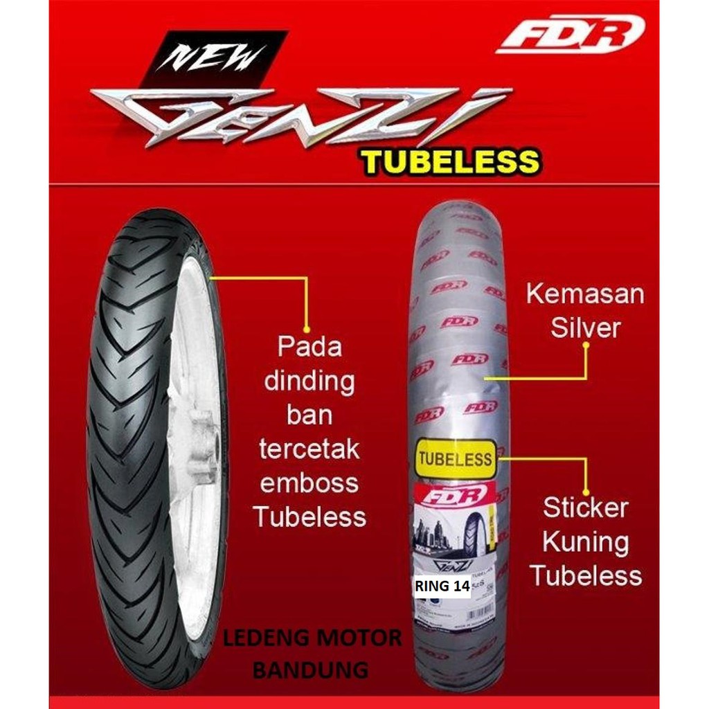 FDR 90/80-14 Genzi Ban Tubeless Motor Matik Universal