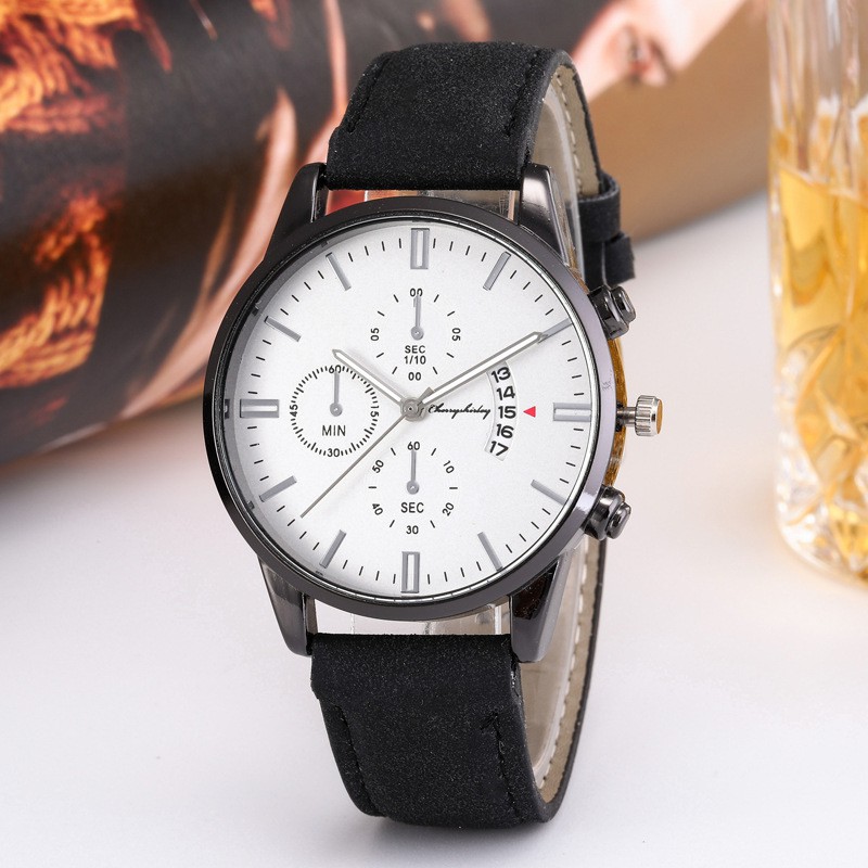 (BISA COD) Jam Tangan Kulit Cowok Unisex Fashion Watch Kasual Quartz Couple Pria Wanita Import JT10B