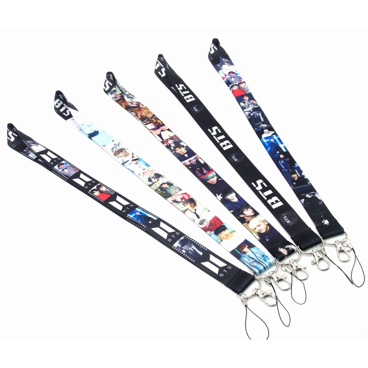 Daya Tahan BTS Tali Leher Anti Peluru Liga Junior Lanyard untuk Ponsel Case Sling Kartu ID Mahasiswa Pemegang Gantungan Kunci Anti-Drop Aksesoris