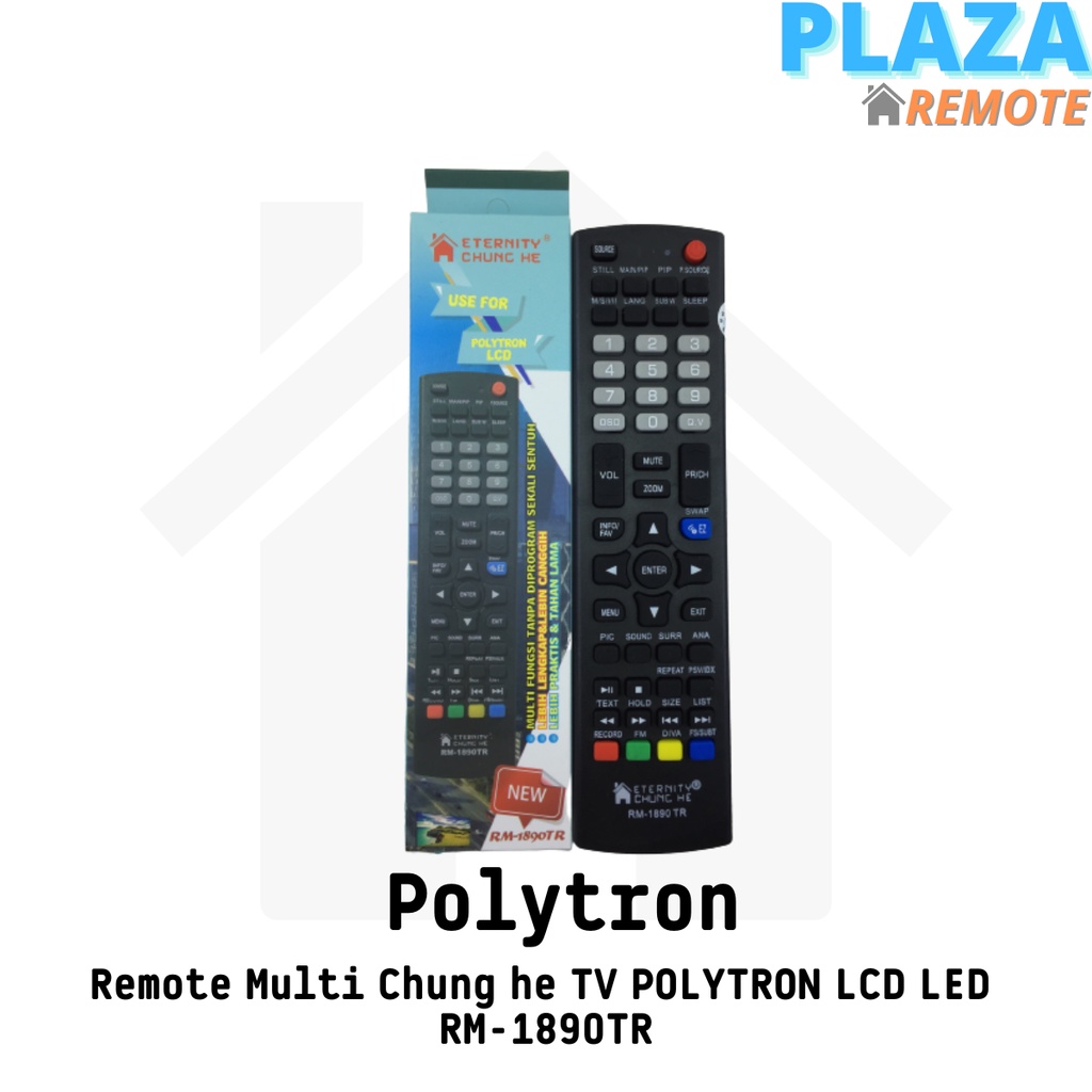 Remot / Remote Multi Chung he TV POLYTRON LCD LED RM-1890TR / ecer dan grosir