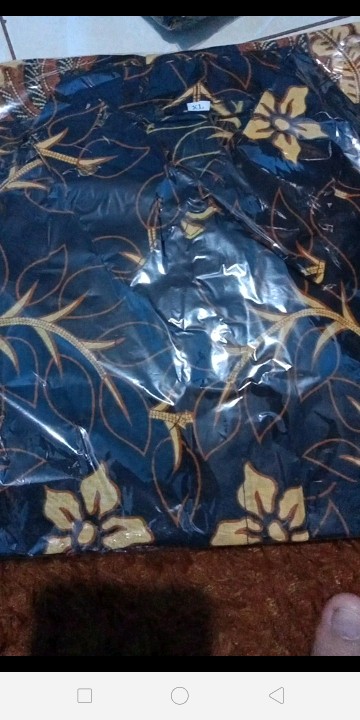 Kemeja Batik Pria Lengan Panjang Size M L Xl Xxl  Bswart Batik Hrb026 Kenongo Hem Panjang Padi