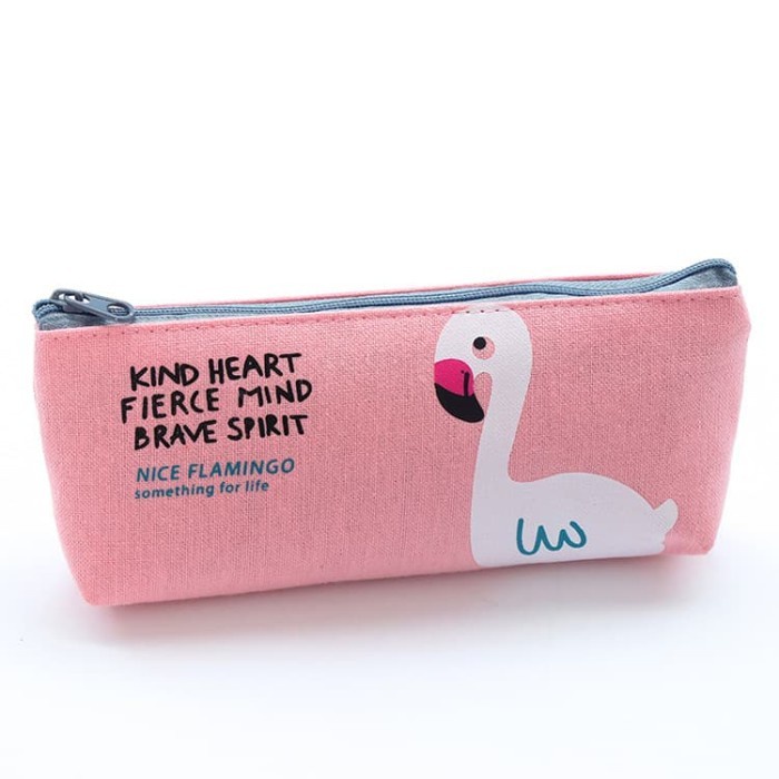 

Hari Ini Flamingo Summer Tempat Pensil Premium Canvas Pencil Case Import Hemat