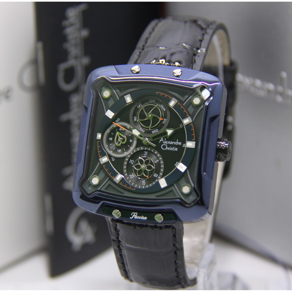 ALEXANDRE CHRISTIE 3030 WANITA KULIT BLACK BLUE ORIGINAL AC3030 AC 3030 JAM TANGAN CEWEK