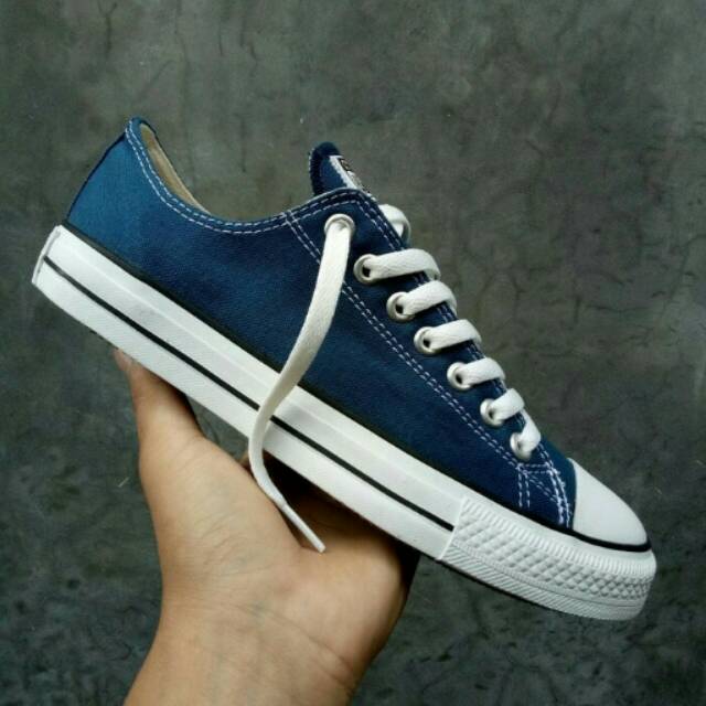 Sepatu Converse Allstar Classic Navy Biru Dongker Sneakers Pria Wanita Kets Sekolah Kerja Kuliah