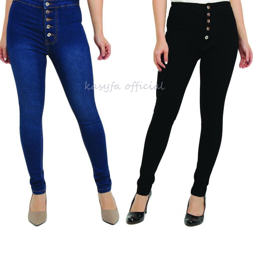 HIGHWAIST KANCING 5 // CELANA JEANS HIGH WAIST WANITA KANCING 5