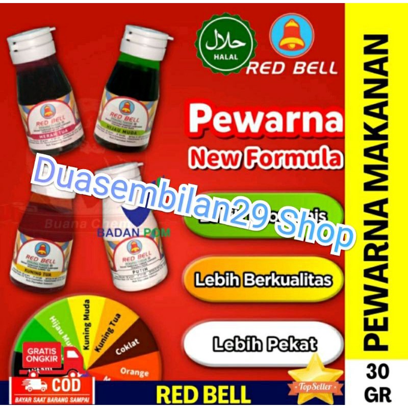 Red Bell / Redbell pewarna makanan/pangan cair 30gram