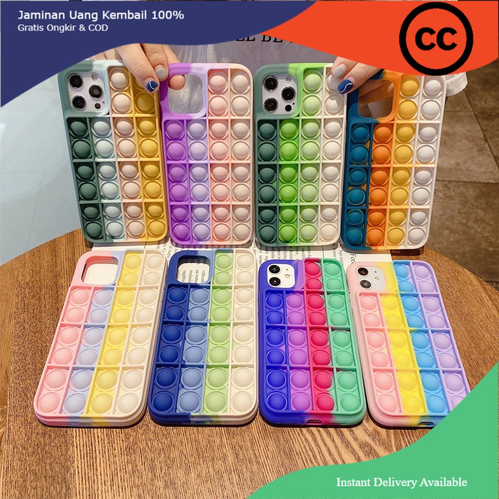 Case Pop IT Oppo A15 A16 A31 A3S A33 A53 A5S A12 A7 A11K A5 A8 A9 2020 F11 SoftCase Rainbow Push Its