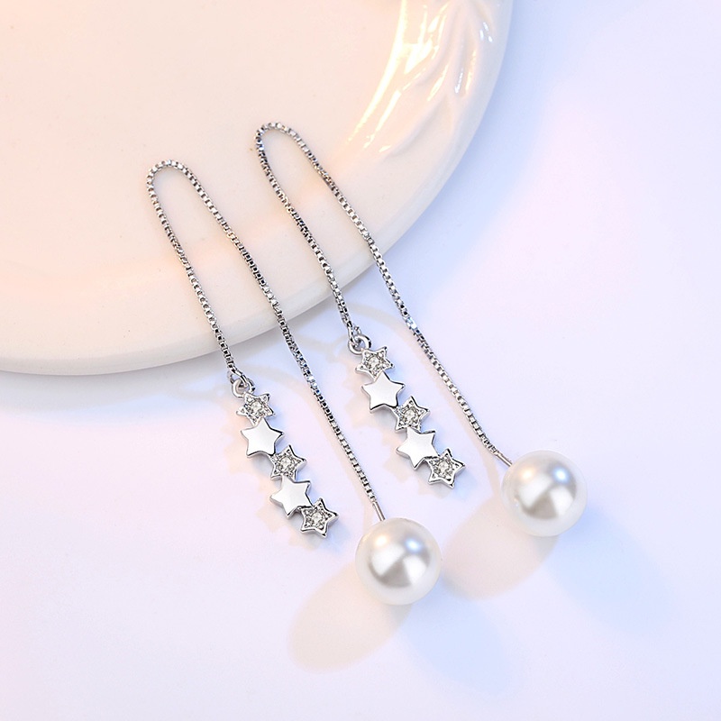 Anting Perak 925 Wanita meteor kecil segar