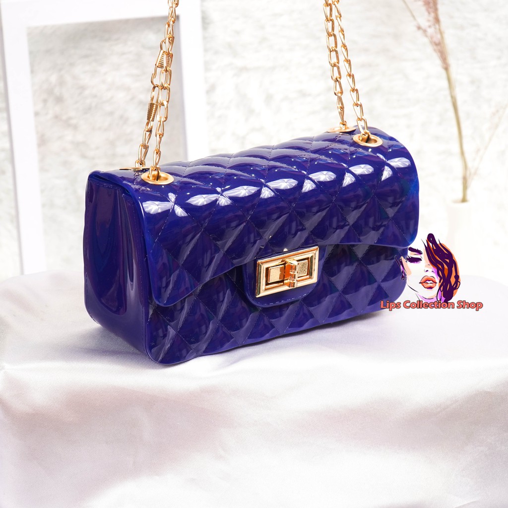 Tas Jelly Glossy Rantai Cincin Size 18 Cm | Tas Wanita Rantai Cincin