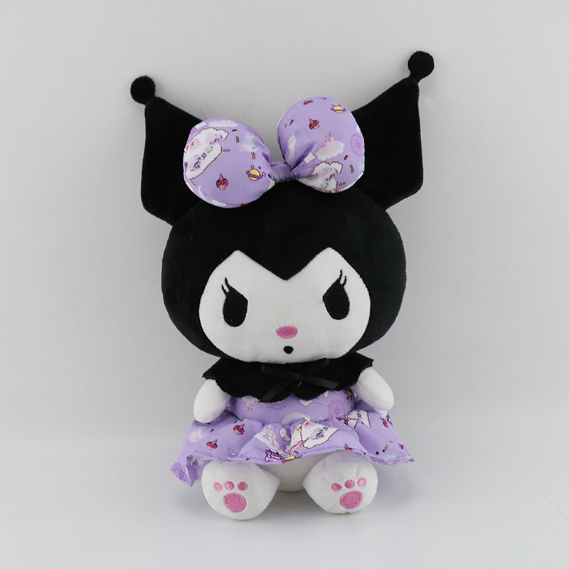 25cm/9.8in Kuromi Kawaii  Plush Toy Princess Dress Stuffed Doll Cartoon Soft Gift HOT