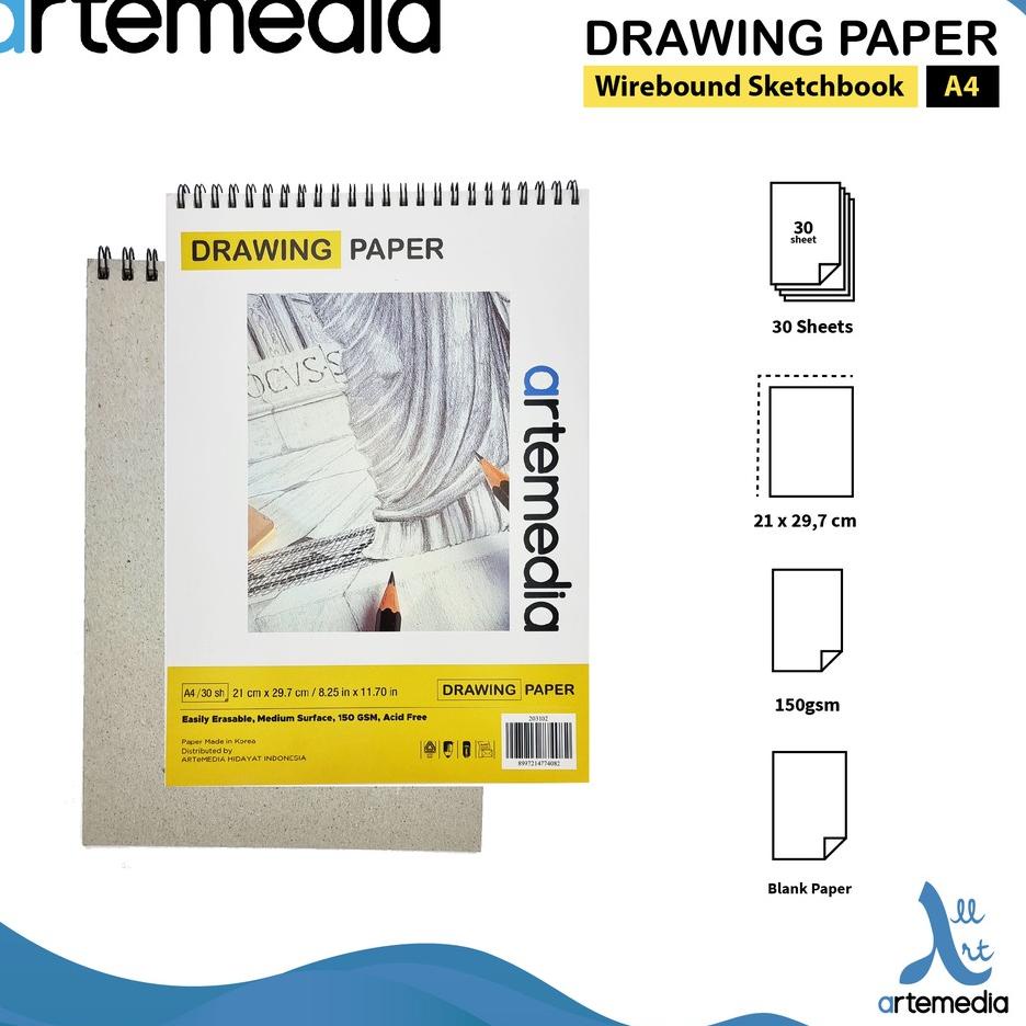 

Big Discount Buku Gambar & Sketsa Artemedia Drawing Paper Book A4 Wire Bound Sketchbook