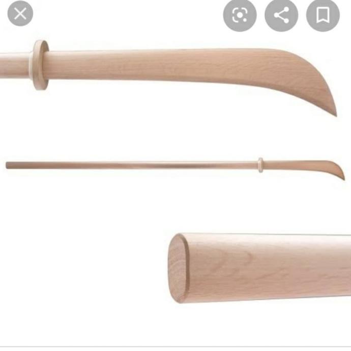 Mainan Pedang Kayu Wooden Naginata Tombak Kayu