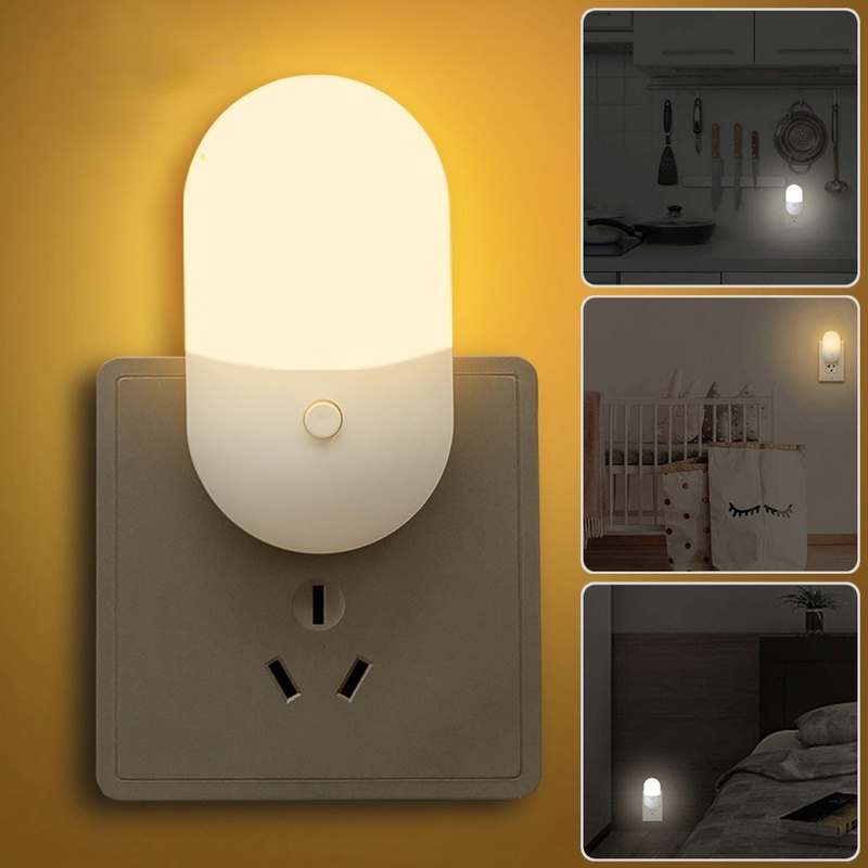 Lampu Malam LED Plug EU / US Hemat Energi Untuk Samping Tempat Tidur Bayi