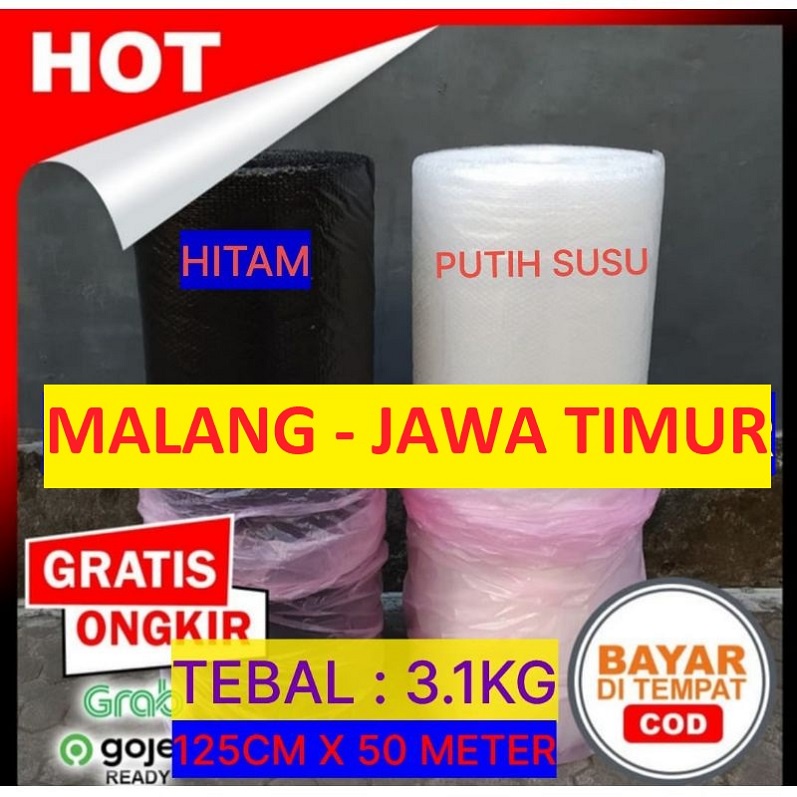 

Bubble Wrap Roll Warp Hitam Envelope amplop Meteran 125cm x 50 M / Semarang