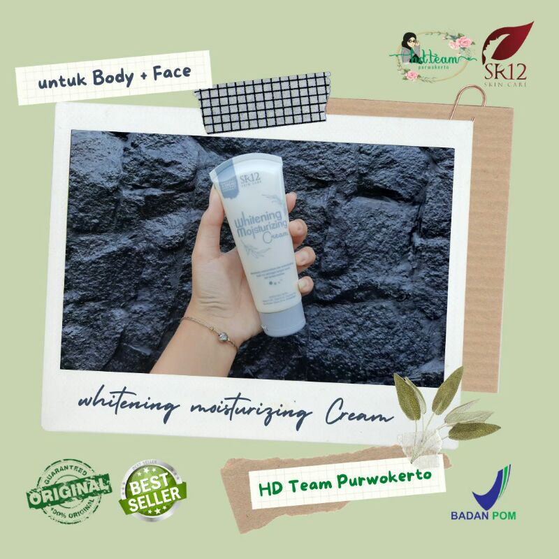 SR12 WHITENING MOISTURIZING CREAM PENCERAH KULIT INSTAN AMAN BPOM